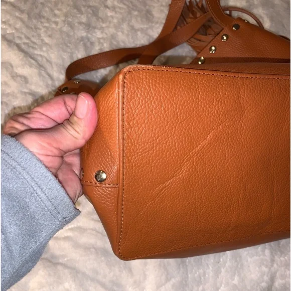 Laggo Remy British Tan Leather studded Tote